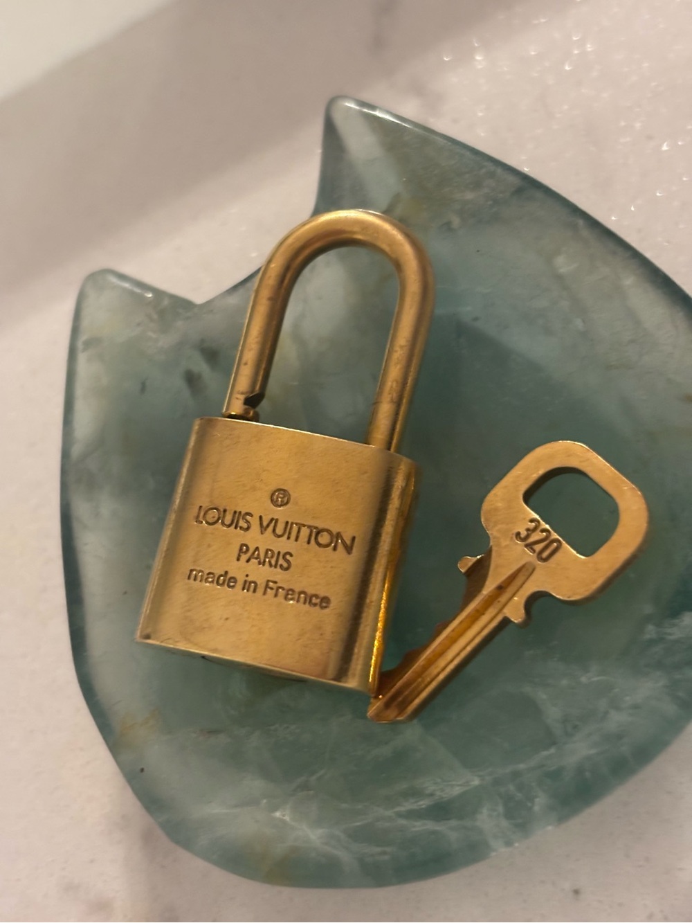 Louis Vuitton Gold Padlock and Key